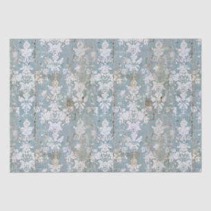 Vintag verblasstes Blumenmuster - Blau und Weiß Seidenpapier