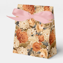 Vintag verbrannte orange-beige Blume Geschenkschachtel