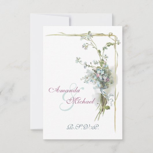 Vintag vergessen Sie mich nicht UAWG RSVP Karte (Vorderseite)