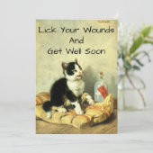 Vintag verletzte Kitten Art erhalten Well Card Tem (Stehend Vorderseite)