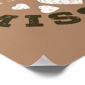 Vintag vermisse ich dich gebeutelte Retroherzen Poster (Ecke)