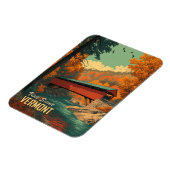Vintag Vermont Covered Bridge Travel Magnet (Linke Seite)