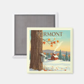 Vintag Vermont Magnet (Vorderseite/Rückseite)