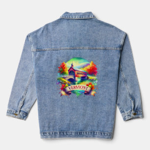 Vintag Vermont Map T-Shir - Retro Retro us Staat Jeansjacke