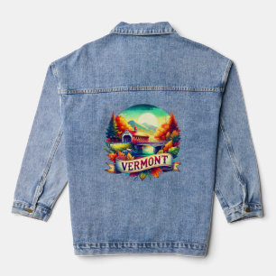 Vintag Vermont Map T-Shir - Retro Retro us Staat Jeansjacke
