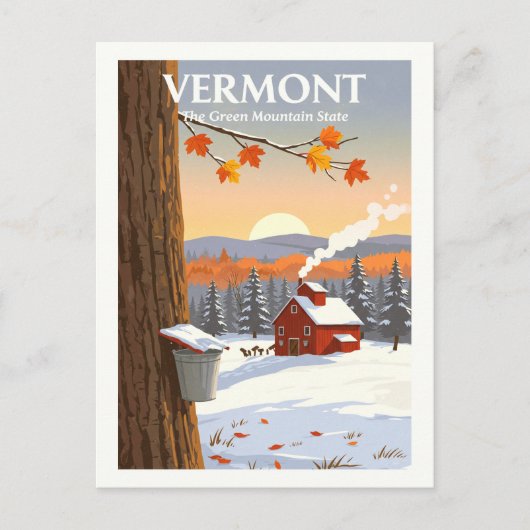 Vintag Vermont Postkarte (Vorderseite)