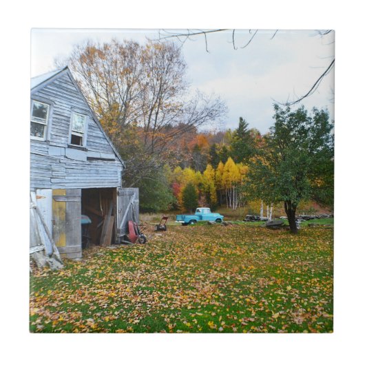 Vintag Vermont Scene Tile Fliese (Vorderseite)