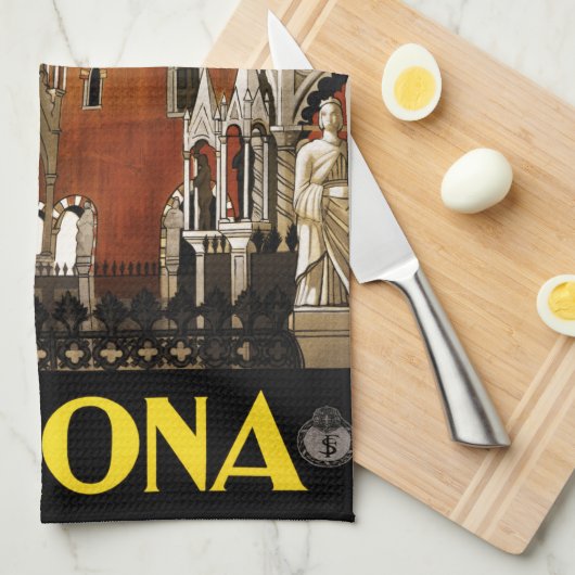 Vintag Verona Italien Architekturreise Geschirrtuch (Viertel Falte)