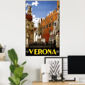 Vintag Verona Italien Architekturreise Poster (Heimbüro)