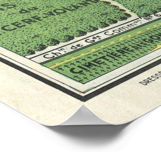 Vintag Versailles Map Travel Poster (Ecke)