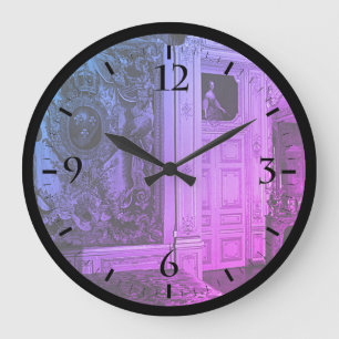 Vintag Versailles Palace Louis XV Bed Chamber Lar Große Wanduhr