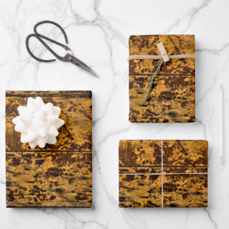Vintag verschlissene Holzpanels Geschenkpapier Set