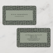 Vintag Verziert Grau Beruflich klassisch Visitenkarte (Vorne/Hinten)