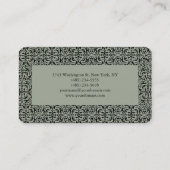 Vintag Verziert Grau Beruflich klassisch Visitenkarte (Rückseite)