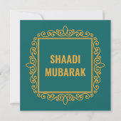 Vintag Verzierte Maroon Shaadi Mubarak Card (Vorderseite)