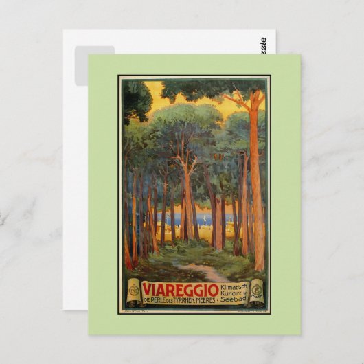 Vintag Viareggio Italienische Reisewerbung Postkarte (Vorne/Hinten)