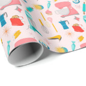 Vintag Vibes Atomic Kitchen Decor Geschenkpapier (Rolleneckpunkt)