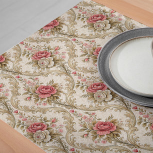 Vintag Vibes Floral Damask Tischläufer Elegant