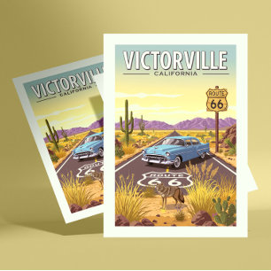 Vintag Victorville California Postkarte