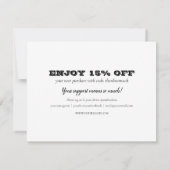 Vintag Vielen Dank für Ihre Bestellungsermäßigung (Rückseite)