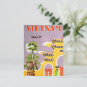 Vintag Vietnam Saigon Travel Postcard (Stehend Vorderseite)
