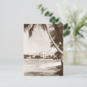 Vintag View Honolulu Hawaii Pink Palace Postcard Postkarte (Stehend Vorderseite)