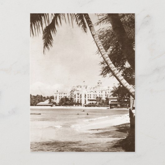 Vintag View Honolulu Hawaii Pink Palace Postcard Postkarte (Vorderseite)