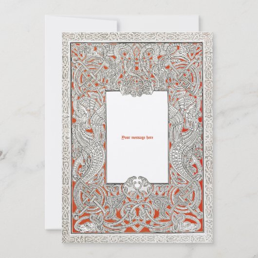 Vintag Viking Celtic Dragon Dankeskarte (Rückseite)