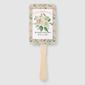 Vintag Viktorianisch mit White Roses Wedding Fächer (Vorderseite)