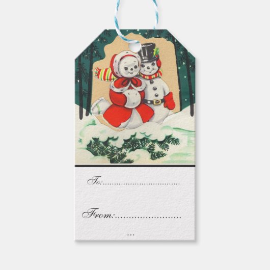 Vintag, viktorianisch, rustikal, Weihnachten, Geschenkanhänger (Vorderseite)