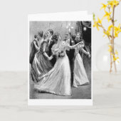 Vintag Viktorianisch - Tanzen am Ball, Karte (Gelbe Blume)