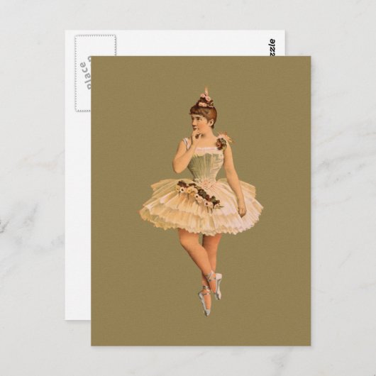 Vintag Viktorianische Ballerina Postkarte (Vorne/Hinten)