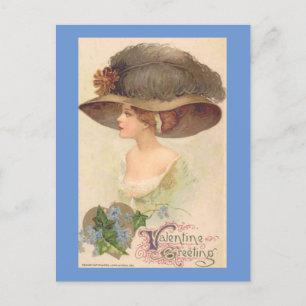 Vintag Viktorianische Lady Valentne Postkarte