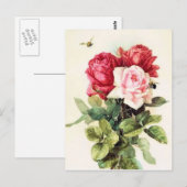 Vintag Viktorianische Rose Bouquet Postkarte (Vorne/Hinten)