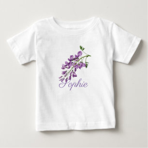 Vintag/Viktorianische Wisteria-Blume Persönlich Baby T-shirt