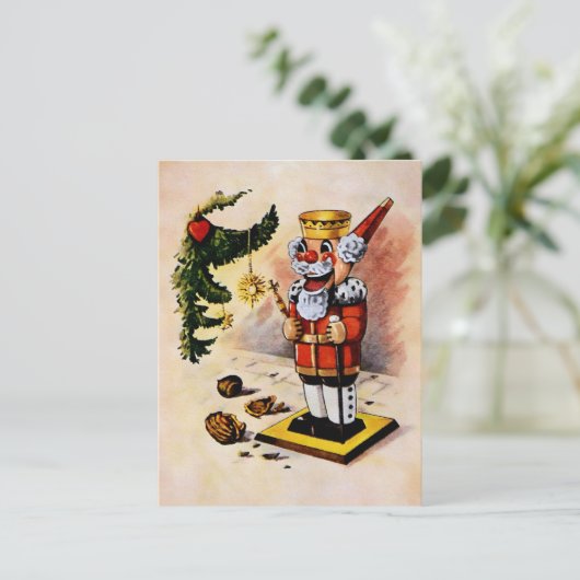 Vintag Viktorianischer Santa Nutcracker Postkarte (Stehend Vorderseite)