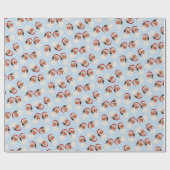 Vintag Viktorianischer Weihnachtsmann Blue Geschenkpapier (Flach)