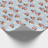 Vintag Viktorianischer Weihnachtsmann Blue Geschenkpapier (Ecke)