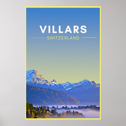 Vintag Villars Schweiz Kunstposter Poster (Vorne)