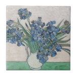 Vintag Vincent Van Gogh Gemälde Irises Fliese<br><div class="desc">Dies ist eine Reproduktion von Vincent Van Gogh's klassisches Bild von lila Reisen in einem Krug.</div>
