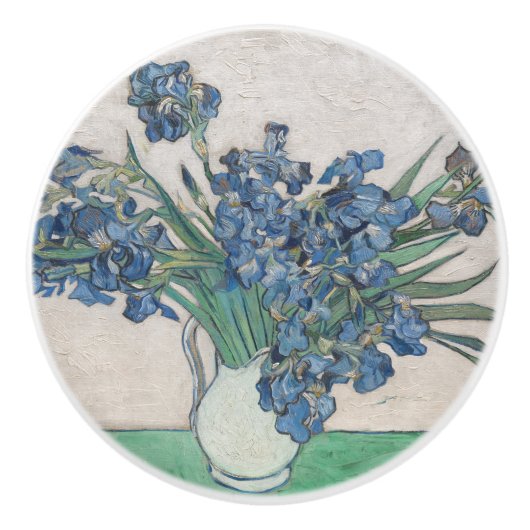 Vintag Vincent Van Gogh Gemälde Irises Keramikknauf (Vorderseite)