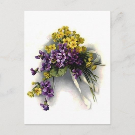 Vintag Violet Bouquet Postkarte (Vorderseite)