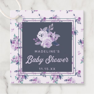 Vintag Violet Lila Floral Baby Dusche Vielen Dank Geschenkanhänger