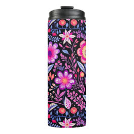 Vintag-violette Blumen Botanisches Shabby Chic Thermosbecher