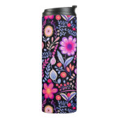 Vintag-violette Blumen Botanisches Shabby Chic Thermosbecher (Nach links gedreht)