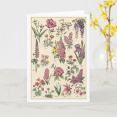 Vintag-violette Blumen Karte (Gelbe Blume)