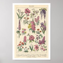 Vintag-violette Blumen Poster