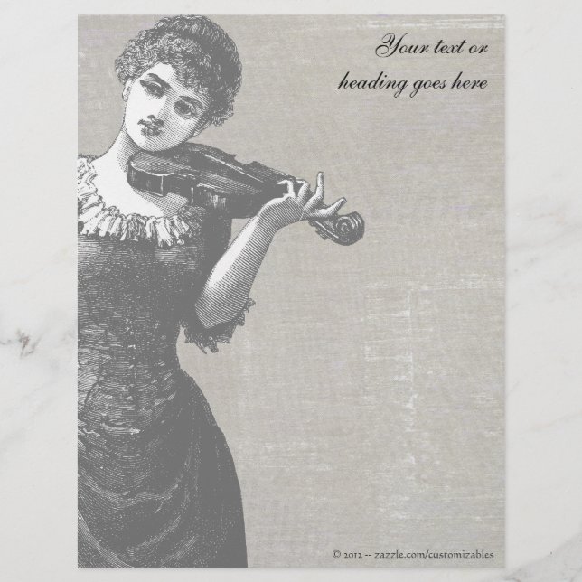 Vintag Violinist Letterhead (Vorderseite)