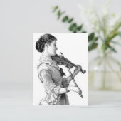 Vintag Violinist Postkarte (Stehend Vorderseite)