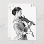 Vintag Violinist Postkarte (Vorne/Hinten)